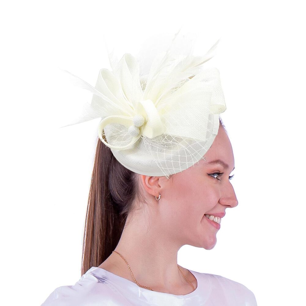 7978 Fascinators Pillbox Hat Sinamay Feather Flower Derby Ball Wedding